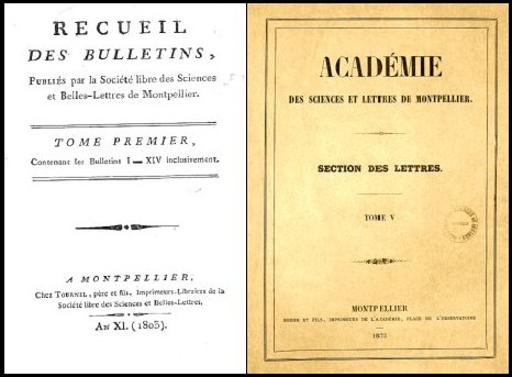 Collection des bulletins de l'Académie des Sciences et Lettres de Montpellier